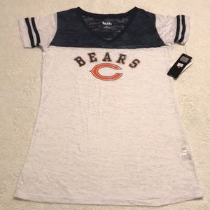 NWT Touch NFL Chicago Bears textured see-thru V neck shirt Size XL